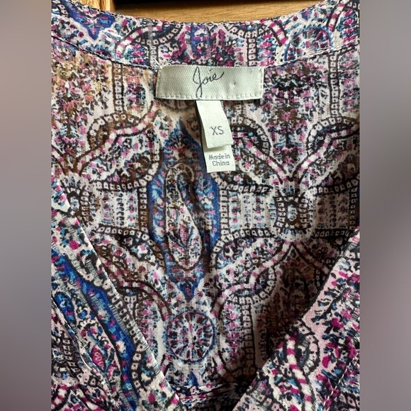 Joie XS printed silk blouse - Picture 3 of 6